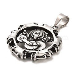 Tibetan Style 304 Stainless Steel Pendants&nbsp;STAS-M334-17AS