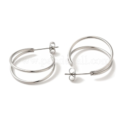 Non-Tarnish 304 Stainless Steel Moon Stud Earrings for Women&nbsp;EJEW-Z066-10P