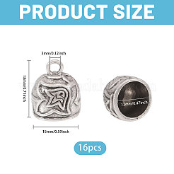 16Pcs Tibetan Style Alloy Cord Ends&nbsp;TIBEP-CA0010-24TAS