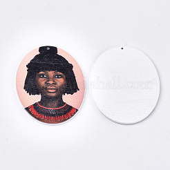 Printed Wooden Big Pendants&nbsp;WOOD-S050-10K