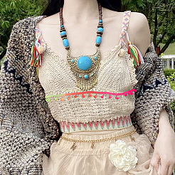 20 Yards Gradient Color Polyester Tassel Lace Trim&nbsp;OCOR-PH0001-93