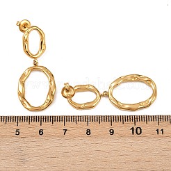 304 Stainless Steel Oval Dangle Stud Earrings&nbsp;EJEW-I319-02G