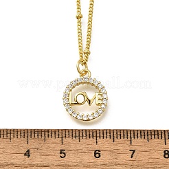 Brass Clear Cubic Zirconia Pendant Necklaces for Women&nbsp;NJEW-A039-02C-G
