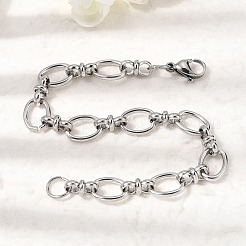 201 Stainless Steel Oval Link Chain Bracelets for Men&nbsp;STAS-T077-05P