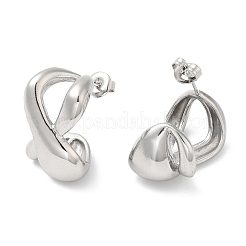 Non-Tarnish 304 Stainless Steel Twist Infinity Stud Earrings&nbsp;EJEW-I286-03P