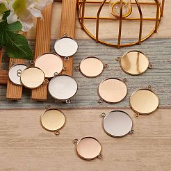 12Pcs 6 Style 304 Stainless Steel Cabochon Connector Settings&nbsp;STAS-SZ0001-42