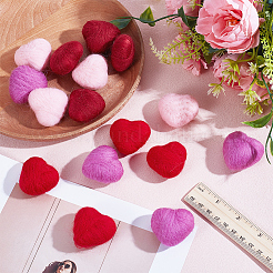 16Pcs 4 Colors Heart Handmade Wool Felt Ornament Accessories&nbsp;DIY-CY00003-06