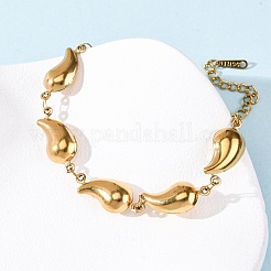 304 Stainless Steel Teardrop Shape Link Bracelets for Women&nbsp;BJEW-L706-05G