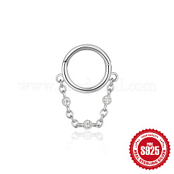 925 Sterling Silver Clear Cubic Zirconia Hoop Cartilage Earrings&nbsp;FS-WG5B1DD-04
