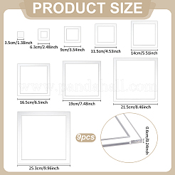 9Pcs Transparent Acrylic Templates&nbsp;DIY-BC0015-38A