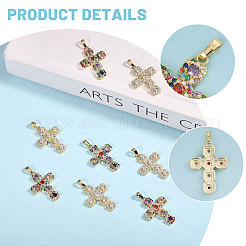 8Pcs 2 Colors Brass Micro Pave Cubic Zirconia Pendants&nbsp;ZIRC-CA0001-25