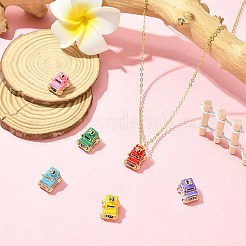 6Pcs 6 Colors Zinc Alloy Enamel Pendants&nbsp;ENAM-CJ0007-33
