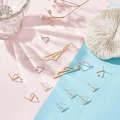 20Pcs 2 Colors Brass Stud Earring Findings&nbsp;KK-BC0008-33