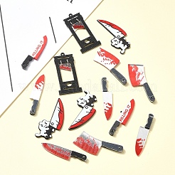 15Pcs 5 Styles Halloween Printed Opaque Acrylic Pendants&nbsp;MACR-YW0003-07