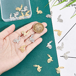 20Pcs 2 Colors 201 Stainless Steel Pendants&nbsp;STAS-UN0052-06