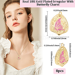 8Pcs Rack Plating Brass Enamel Pendants&nbsp;KK-BBC0020-68