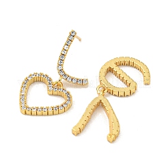 Rack Plating Brass Micro Pave Clear Cubic Zirconia Stud Earrings&nbsp;EJEW-B061-02G
