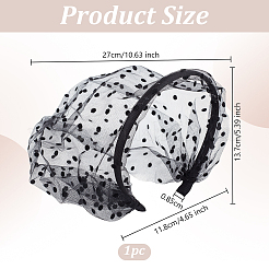 Polyester Mesh Veil Hair Bands&nbsp;OHAR-WH0021-63B