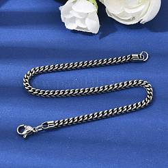 304 Stainless Steel Curb Chian Bracelets for Women Men&nbsp;BJEW-K240-12B-AS