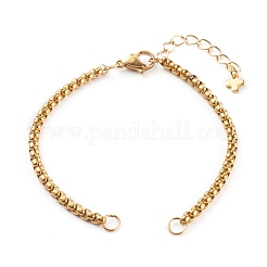 PVD Vacuum Plating 304 Stainless Steel Box Chain Bracelet Making Sets&nbsp;AJEW-JB00941