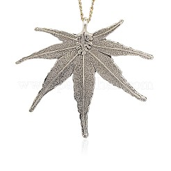 Autumn Theme Tibetan Style Alloy Maple Leaf Big Pendants&nbsp;PALLOY-J154-06AS