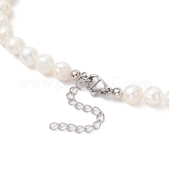 Natural Cultured Freshwater Pearl Two Sides Polished Beaded Necklaces for Women&nbsp;NJEW-JN05334-02