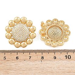 Brass Micro Pave Clear Cubic Zirconia Stud Earrings&nbsp;LS-EJEW-A151-02B-G