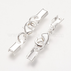 Rack Plating Brass Lobster Claw Clasps with Clip Ends&nbsp;LS-KK-E719-60S