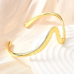 Brass Cuff Bangles for Women&nbsp;BJEW-F498-06G