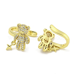 Brass Micro Pave Cubic Zirconia Cuff Earrings&nbsp;EJEW-C104-060G