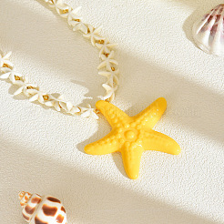 Summer Beach Resin Starfish Pendant Necklaces for Women&nbsp;WG31E81-01