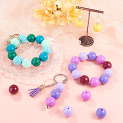 40Pcs 4 Colors Opaque Acrylic Beads&nbsp;MACR-TA0002-97B