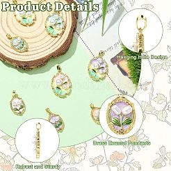 8Pcs 8 Styles Brass Enamel Pendants&nbsp;KK-CJ0005-57