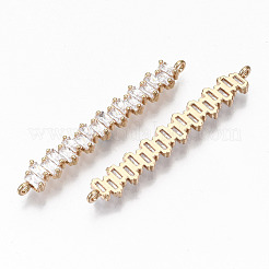 Brass Micro Pave Cubic Zirconia Links Connectors&nbsp;KK-S359-075A-RS