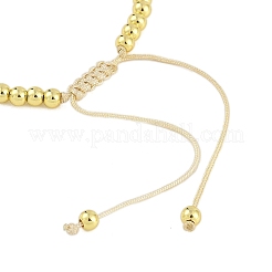 Rack Plating Brass Stretchable Bracelets with Cubic Zirconia for Women&nbsp;BJEW-D047-02G-01