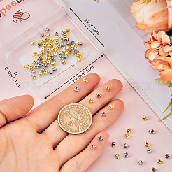 100Pcs 2 Colors Brass Crimp Beads&nbsp;KK-BBC0014-31