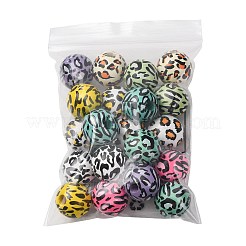 20Pcs 10 Colors Printed Wood Beads&nbsp;WOOD-FS0002-56