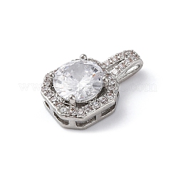 Brass Micro Pave Cubic Zirconia Pendants&nbsp;KK-Q047-01A