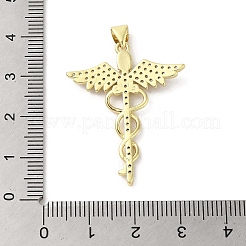 Rack Plating Brass Micro Pave Cubic Zirconia Pendants&nbsp;KK-C052-18G