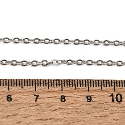 12Pcs 2.4MM 304 Stainless Steel Textured Cable Chain Necklaces for Men Women&nbsp;NJEW-H093-18P-02