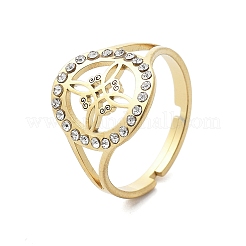 201 Stainless Steel Cuff Rings for Women&nbsp;RJEW-S395-03G-1