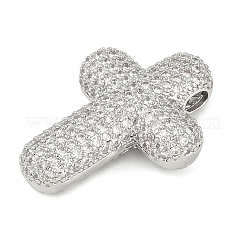 Brass Micro Pave Clear Cubic Zirconia Beads&nbsp;KK-S392-01P