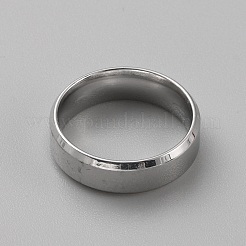 Stainless Steel Simple Plain Band Ring for Women&nbsp;RJEW-WH0015-04C