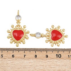 Brass Micro Pave Cubic Zirconia Pendants&nbsp;KK-C132-32G
