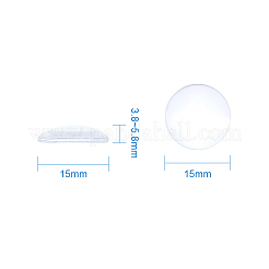 Clear Glass Cabochons&nbsp;GGLA-TA0001-01-15mm