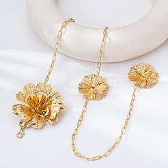 Summer Beach Alloy Wrinkled Flower Pendant Chain Belts for Women&nbsp;WGAB049-01