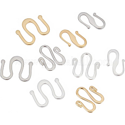72Pcs 9 Style Brass S Hook Clasps&nbsp;KK-BC0002-29