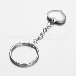 Tarnish Resistant Stainless Steel Heart Keychain&nbsp;KEYC-JKC00045-02