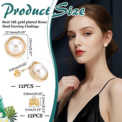 12Pcs Brass Stud Earring Findings&nbsp;KK-ME0002-63