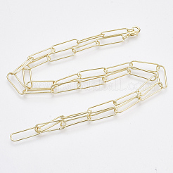 Brass Round Oval Paperclip Chain Necklace Making&nbsp;MAK-S072-06B-LG